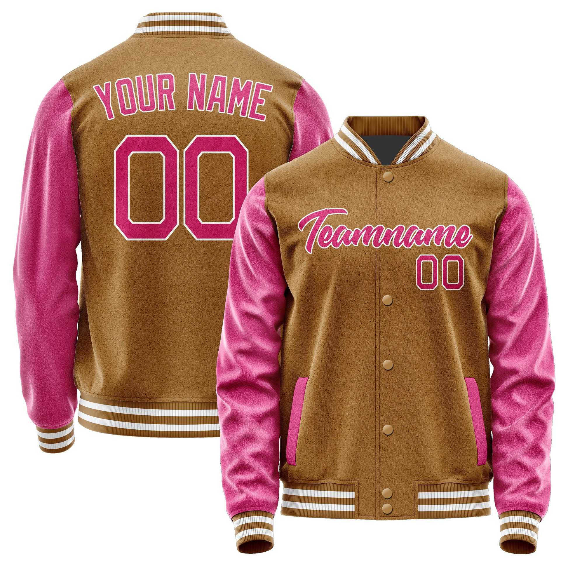 Custom Khaki Pink Jacket JA2222132218B21813