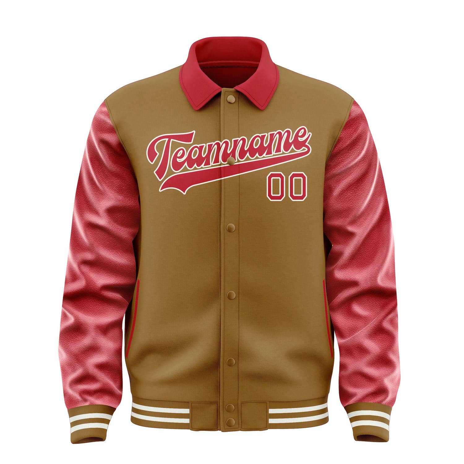 Veste kaki rouge personnalisée