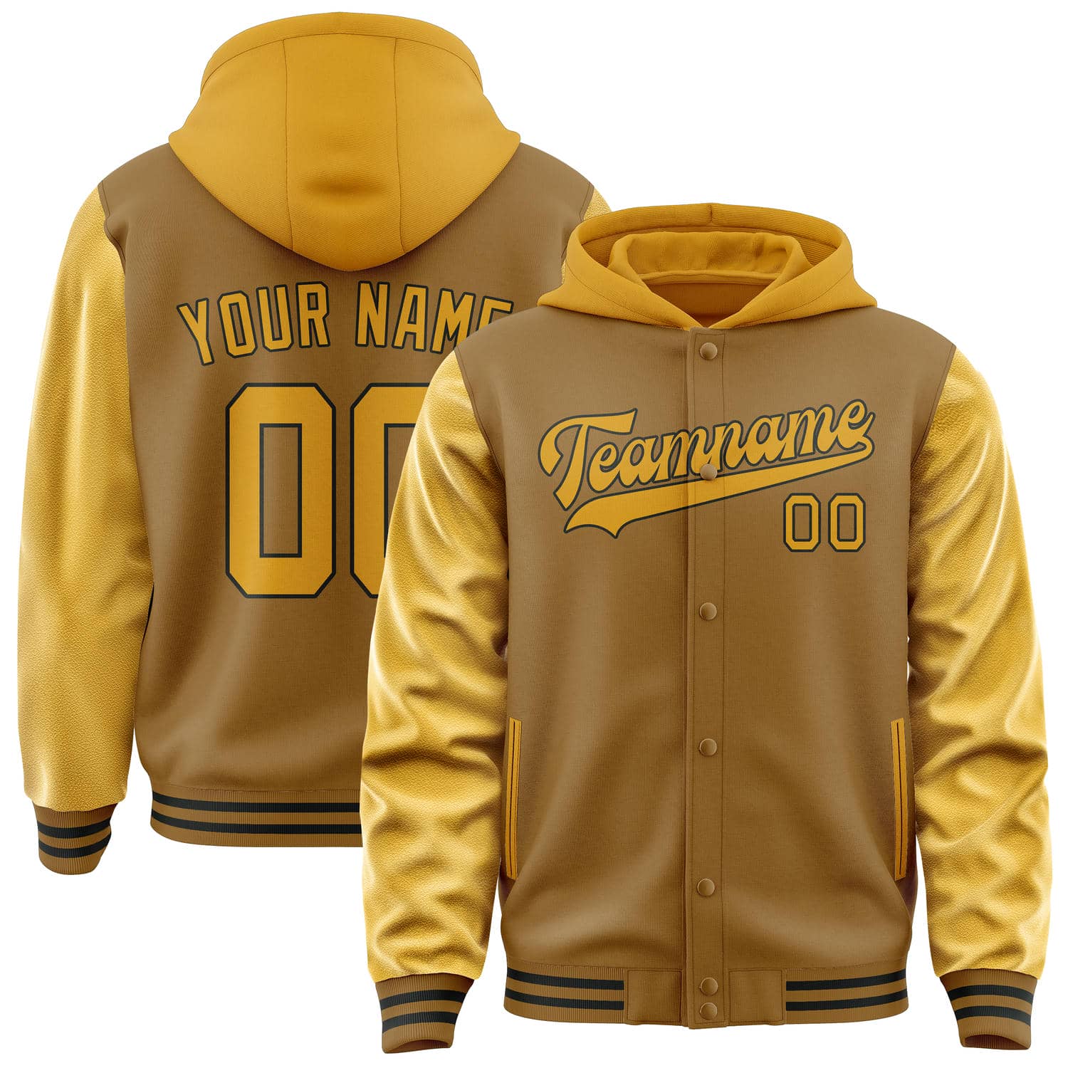 Veste kaki jaune personnalisée