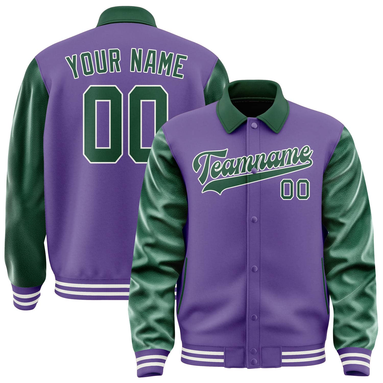 Veste personnalisée violet clair et verte