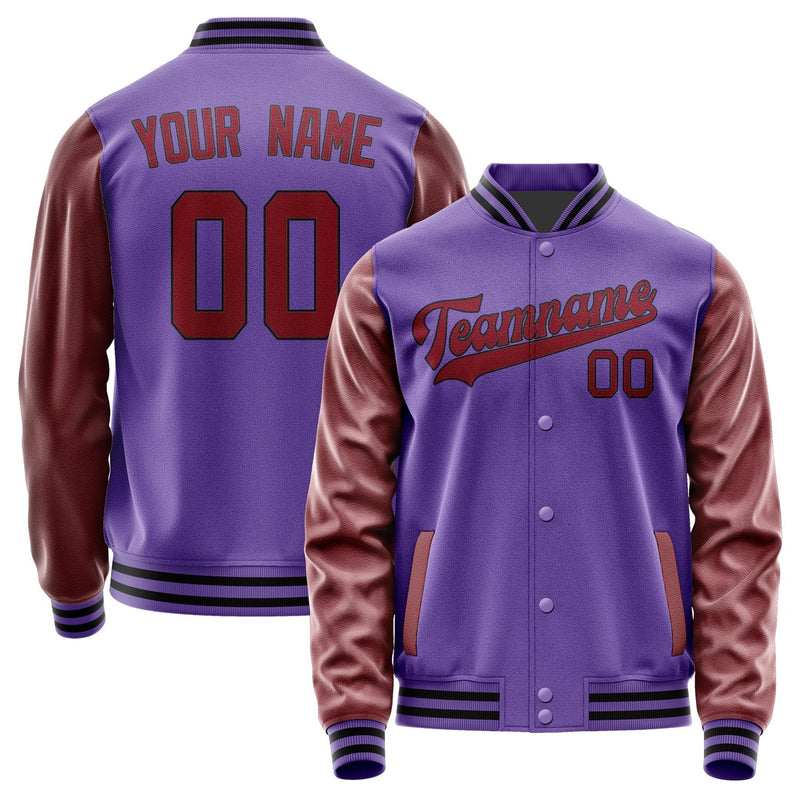 Custom Light Purple Crimson Red Jacket JA2323152317B31715