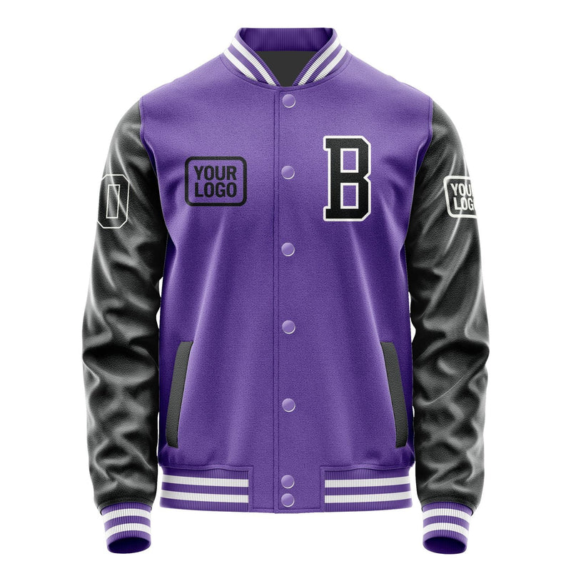 Custom Light Purple Black Jacket JA232317231818171718