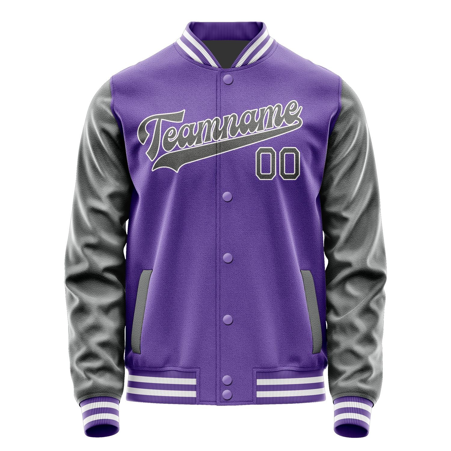 Custom Light Purple Dark Grey Jacket JA2323202318B31820