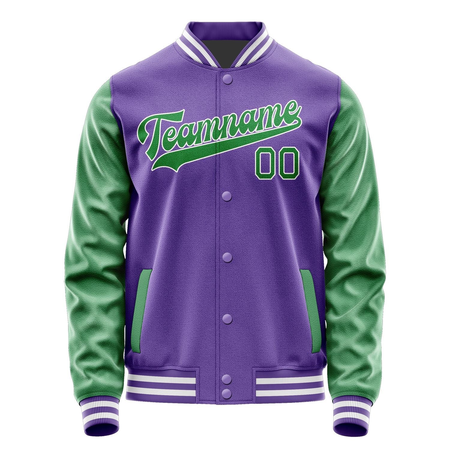 Custom Light Purple Emerald Green Jacket JA2323242318B31824