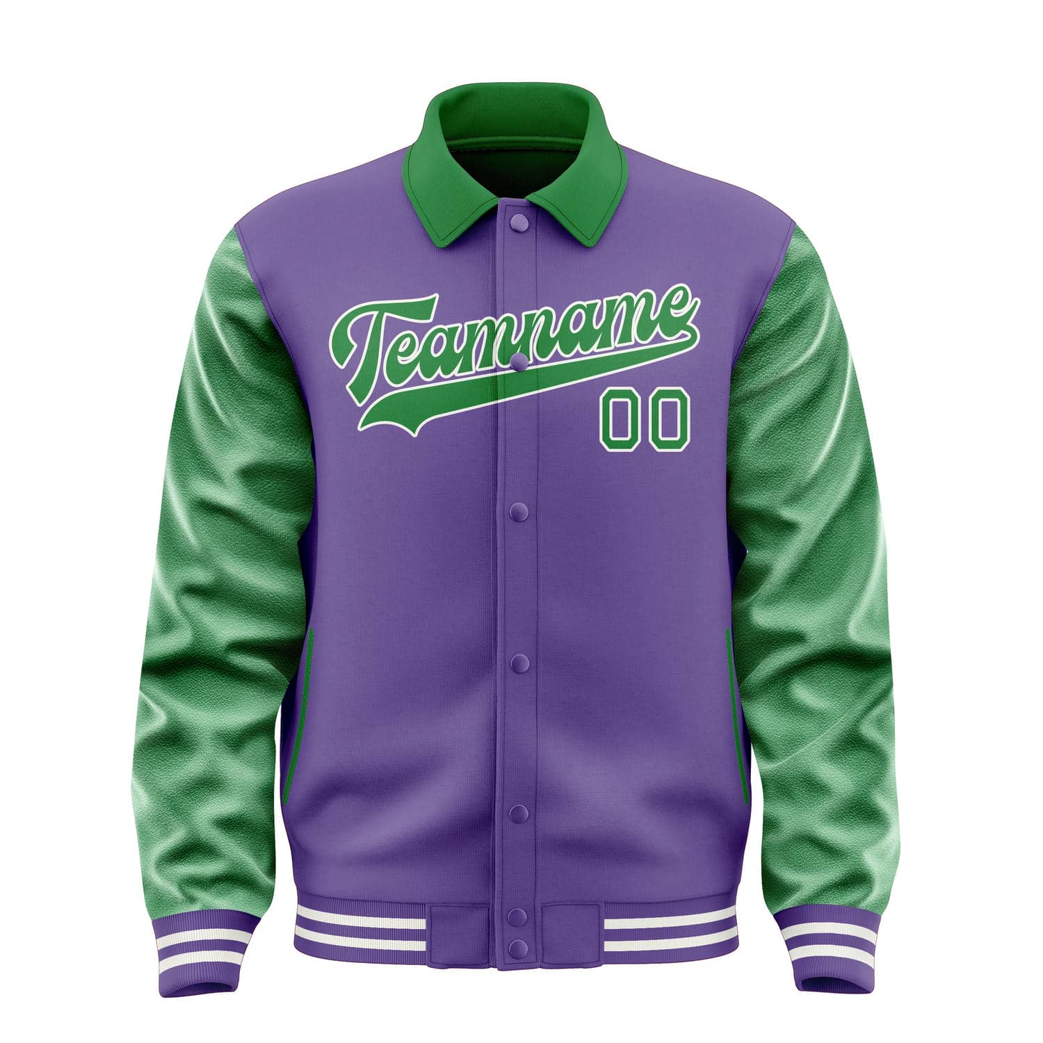 Veste personnalisée violet clair et vert émeraude