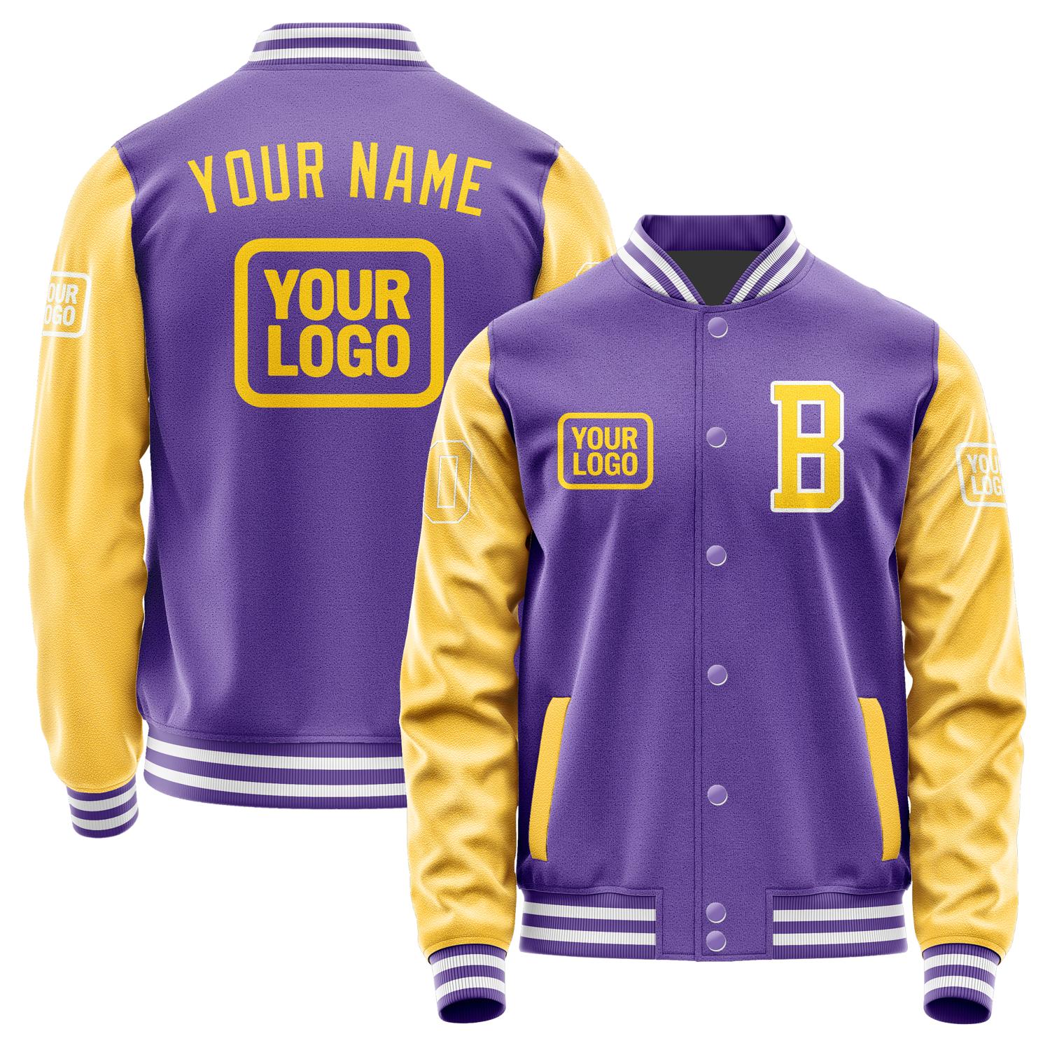 Custom Light Purple Gold Jacket JA232330231818303018