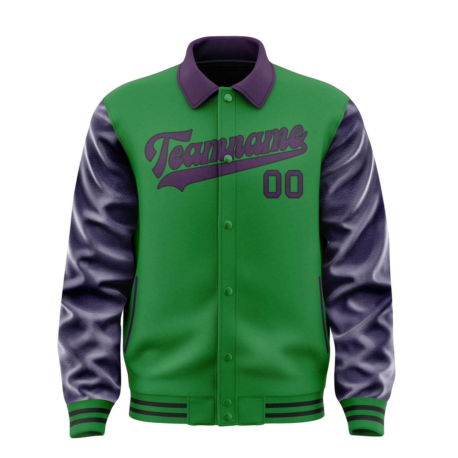 Veste personnalisée vert émeraude et violette