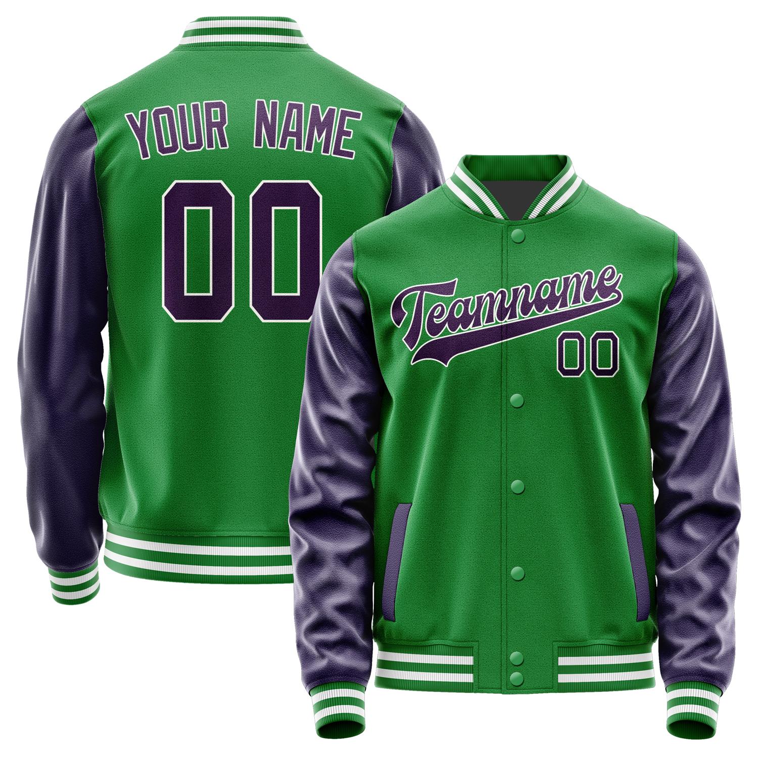 Custom Emerald Green Purple Jacket JA2424072418B31807