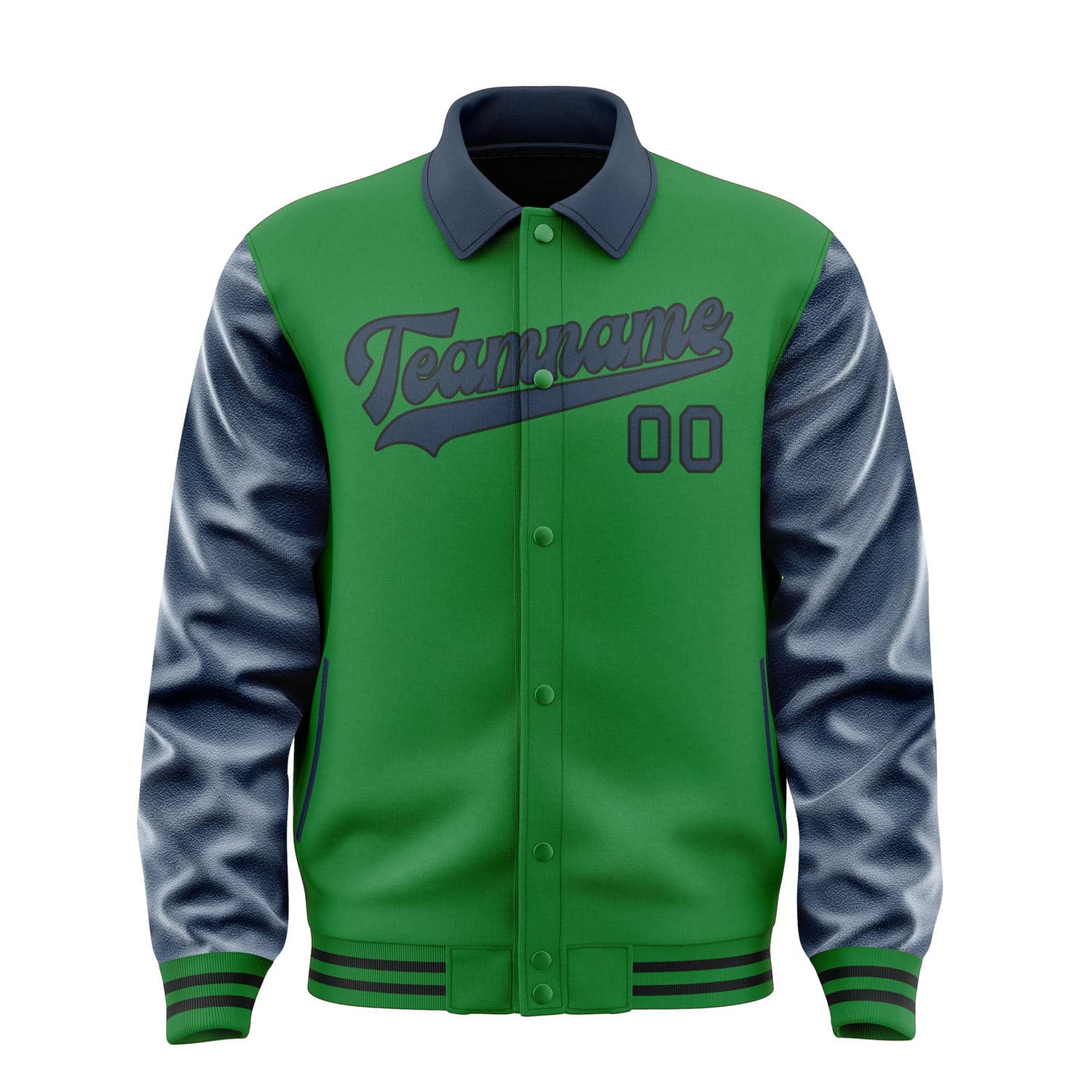 Veste personnalisée vert émeraude et bleue