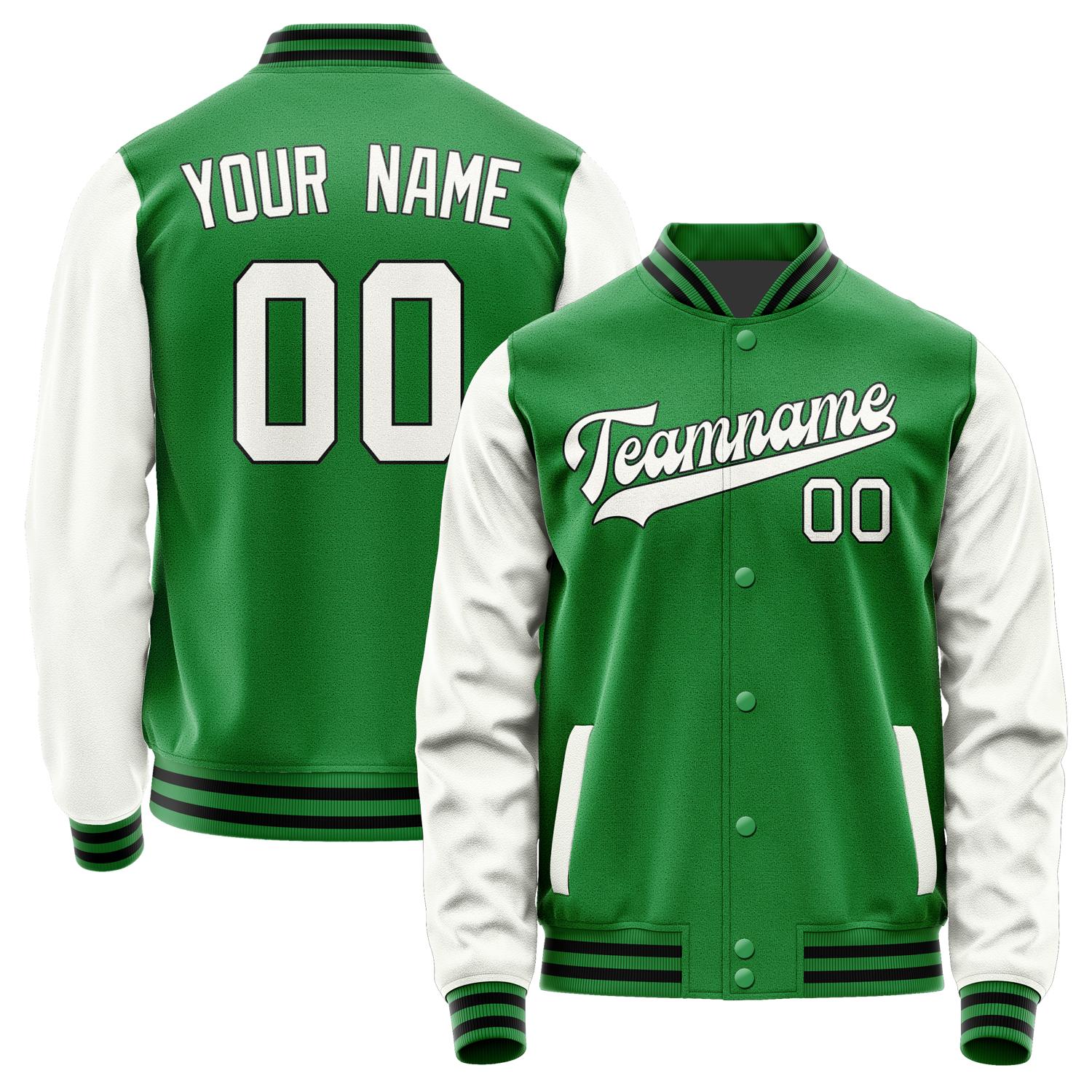 Custom Emerald Green White Jacket JA2424182417B31718
