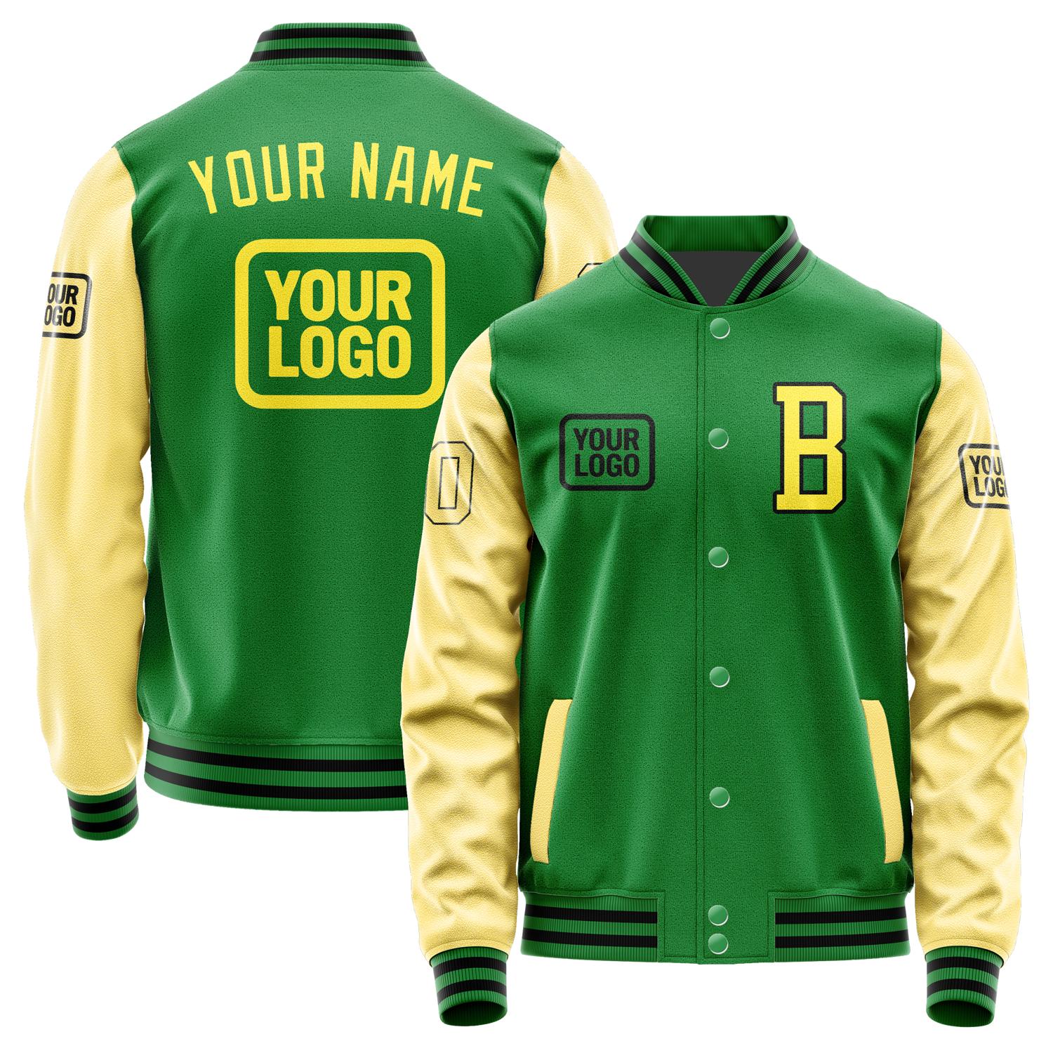 Custom Emerald Green Light Yellow Jacket JA242426241717262617