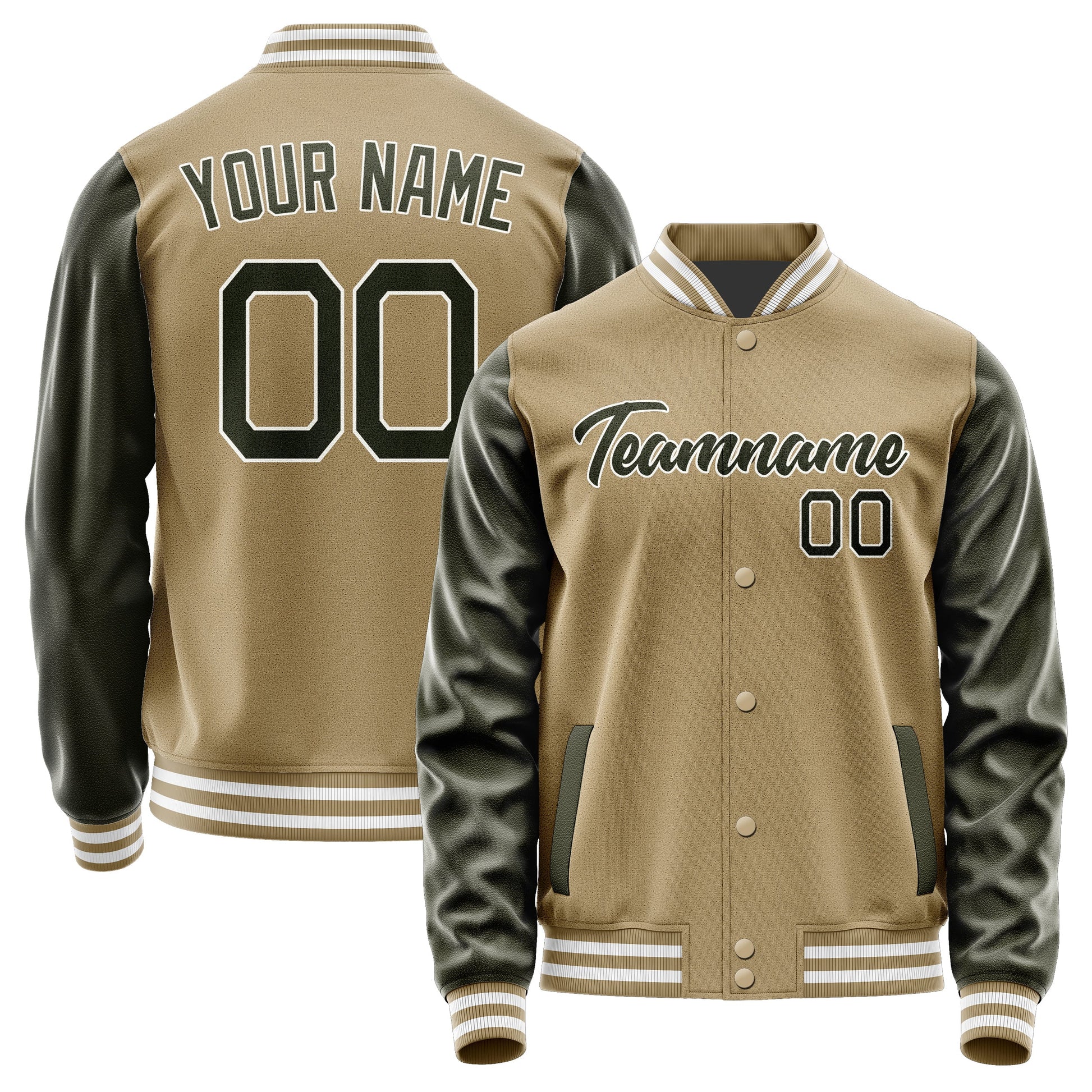 Custom Light Khaki Olive Jacket JA2525022518B21802
