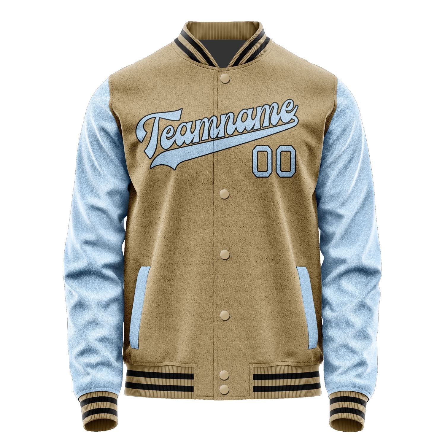 Custom Light Khaki Light Blue Jacket JA2525082517B31708