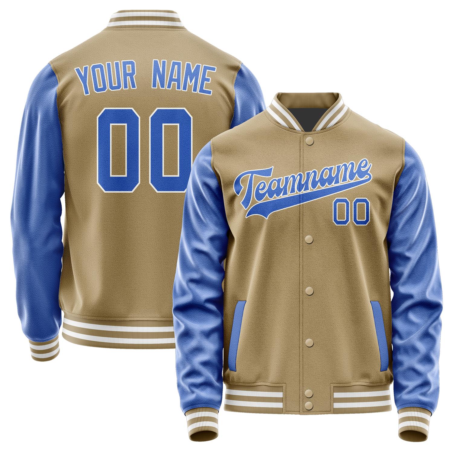 Custom Light Khaki Sky Blue Jacket JA2525092518B31809