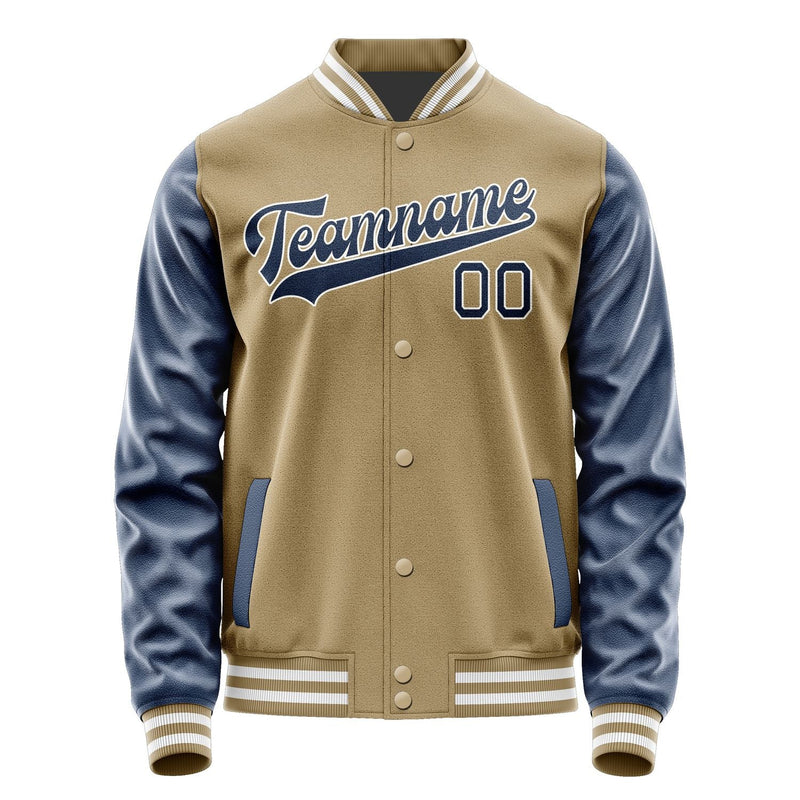 Custom Light Khaki Blue Jacket JA2525102518B31810