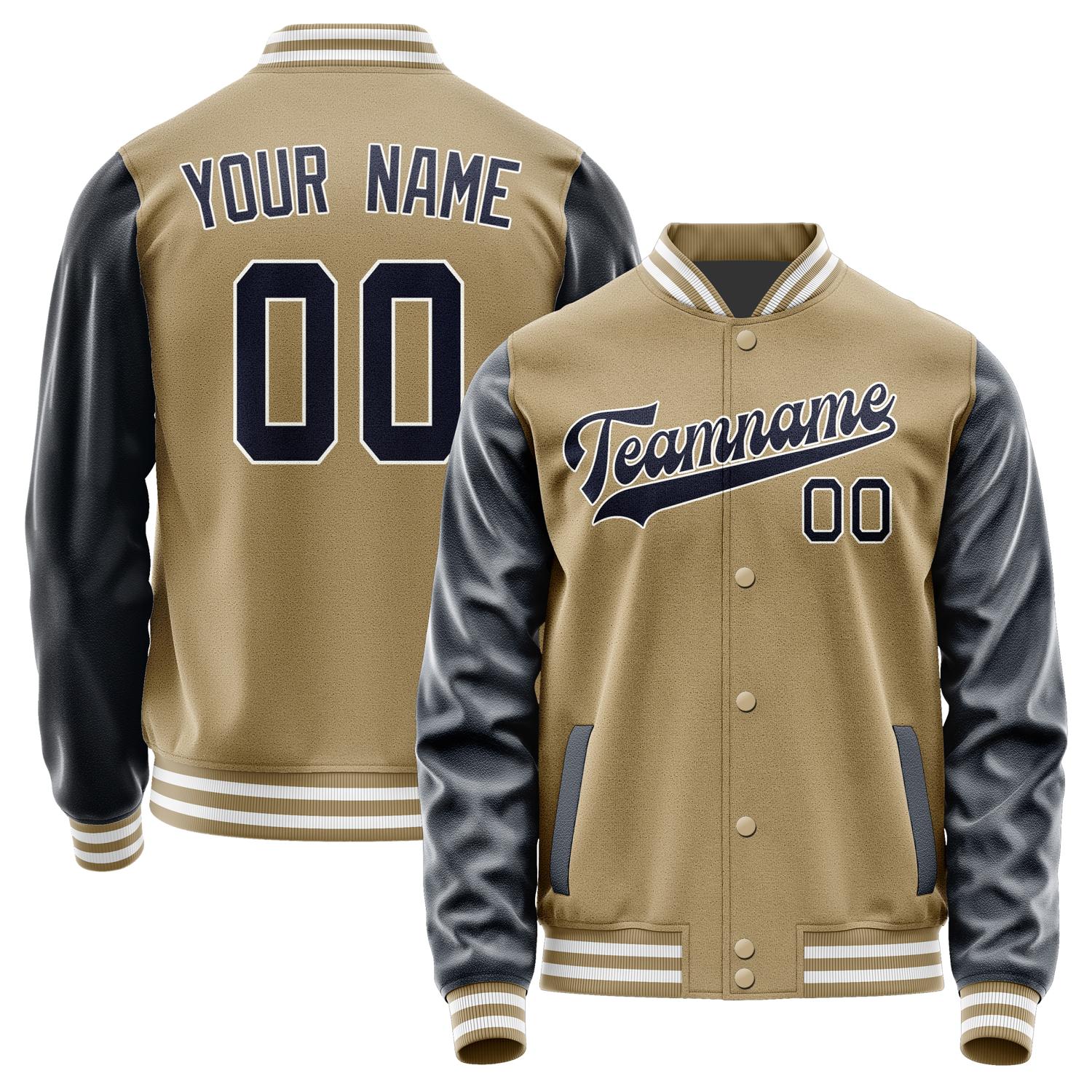 Custom Light Khaki Navy Jacket JA2525112518B31811