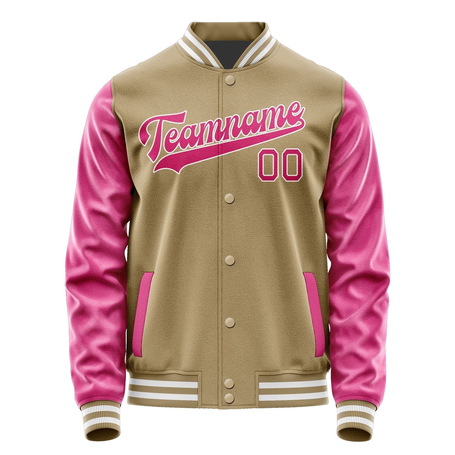 Custom Light Khaki Pink Jacket JA2525132518B31813