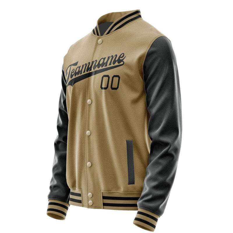 Custom Light Khaki Black Jacket JA2525172517B31717