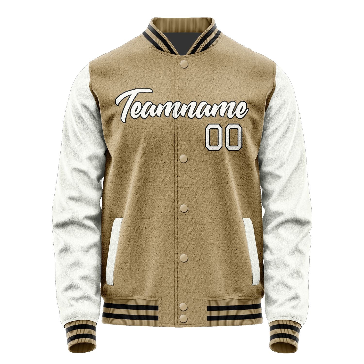 Custom Light Khaki White Jacket JA2525182517B21718