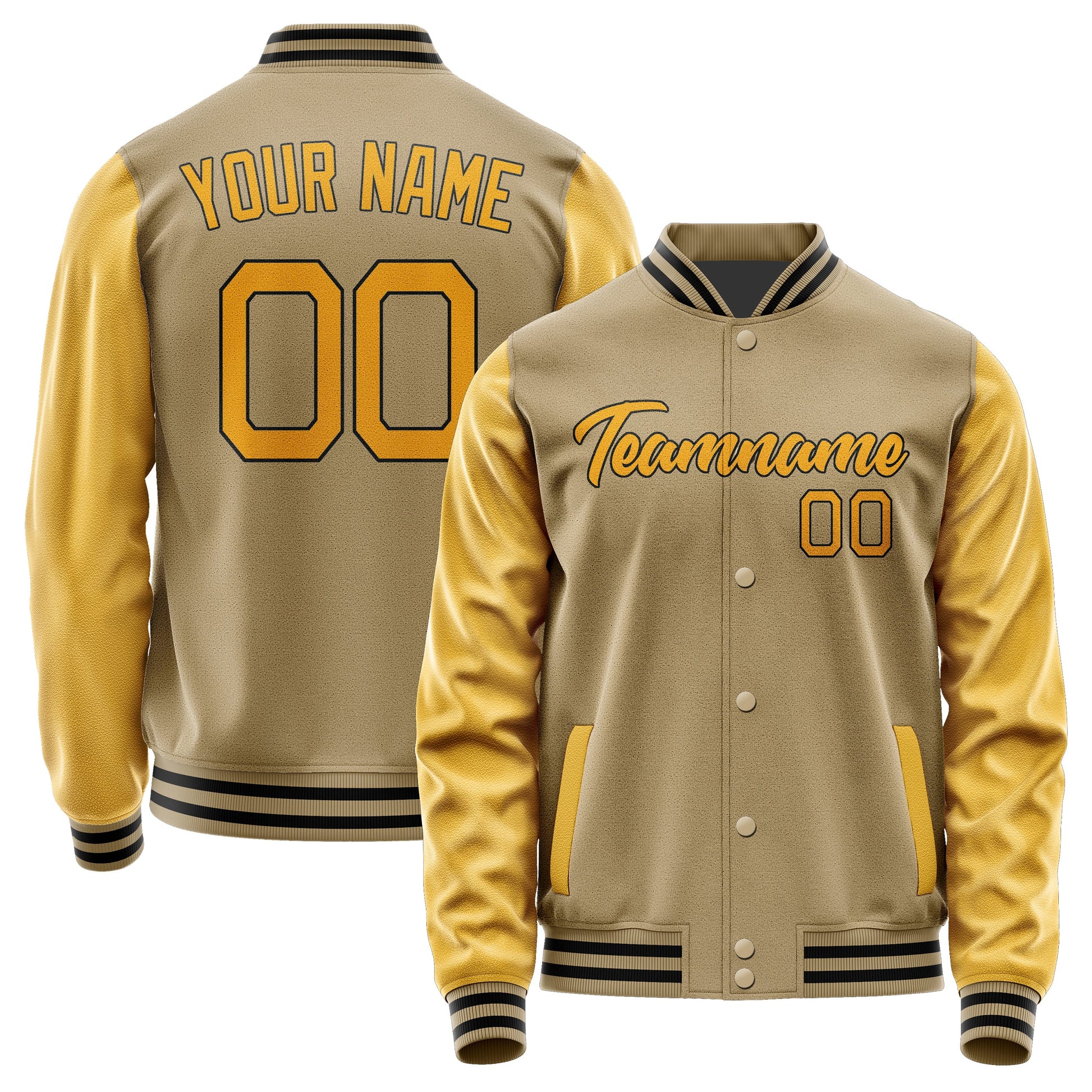 Custom Light Khaki Yellow Jacket JA2525192517B21719