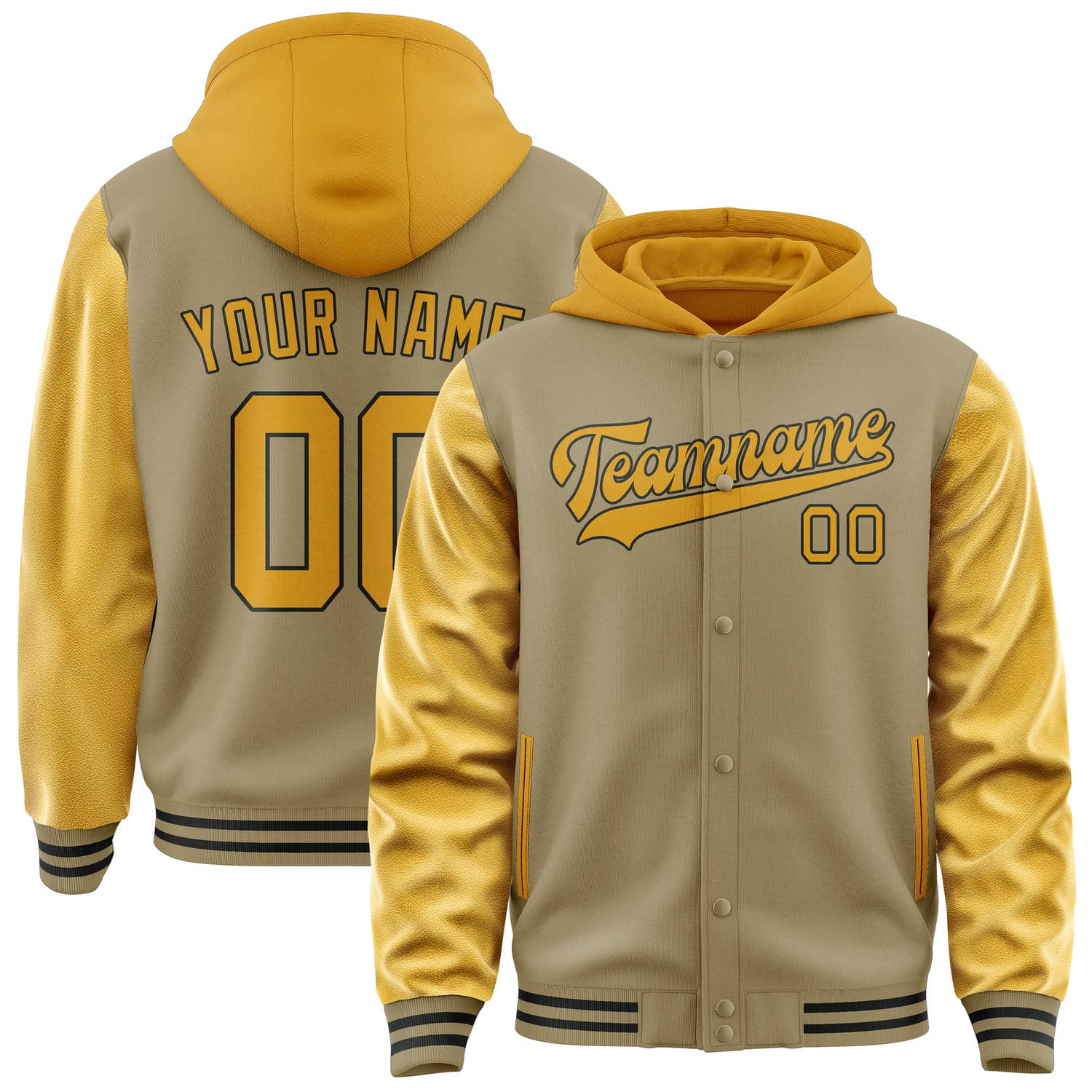 Veste jaune kaki clair personnalisée