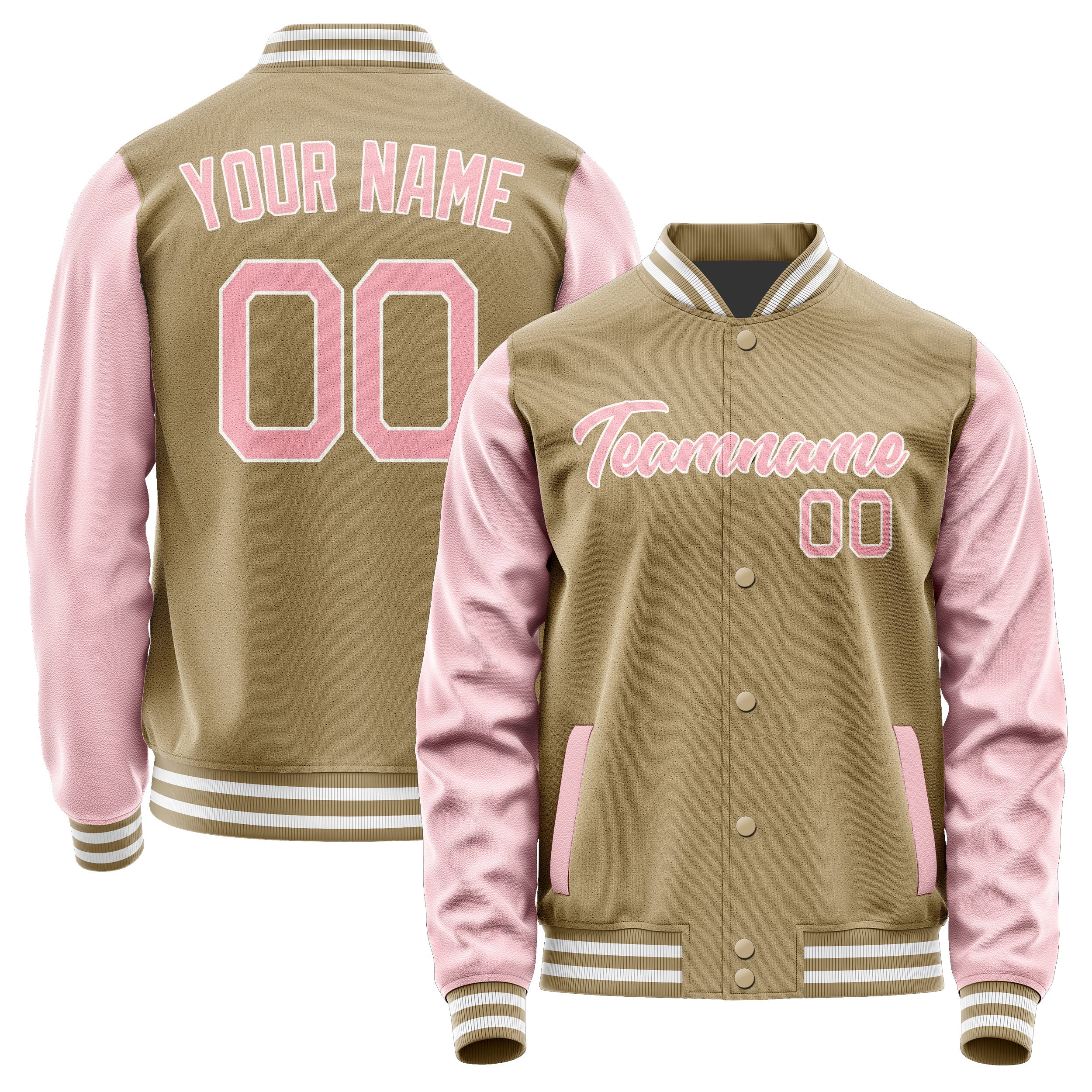 Custom Light Khaki Light Pink Jacket JA2525212518B21821