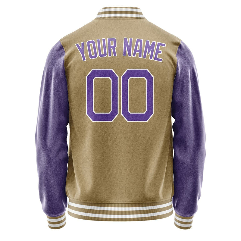 Custom Light Khaki Light Purple Jacket JA2525232518B21823
