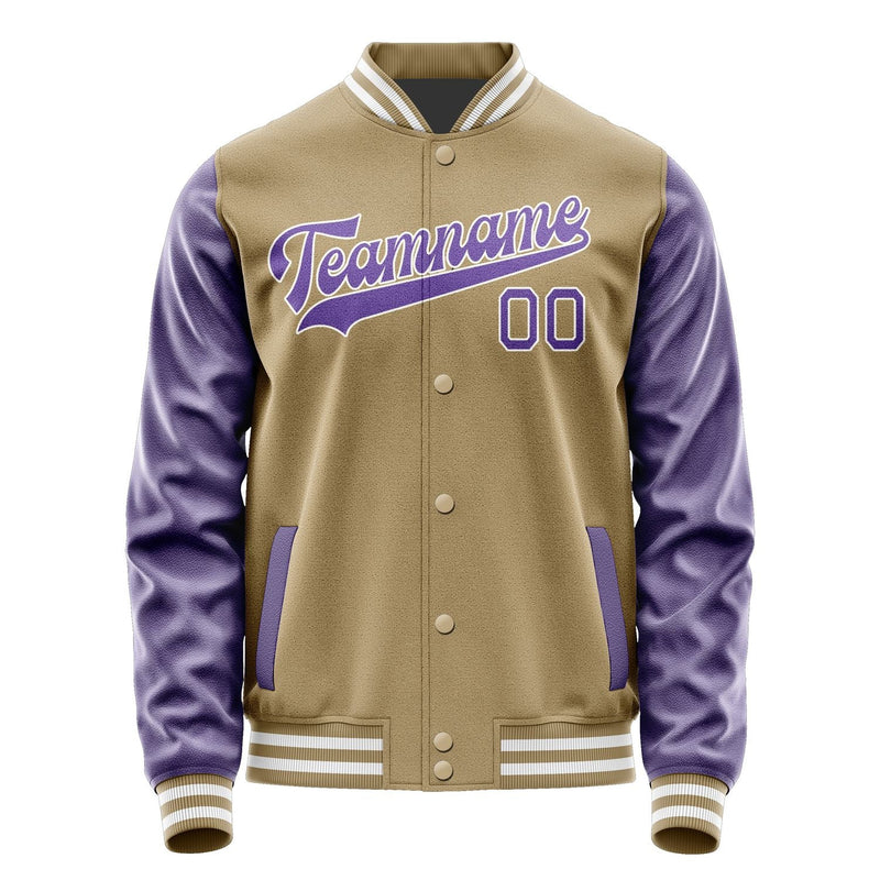 Custom Light Khaki Light Purple Jacket JA2525232518B31823