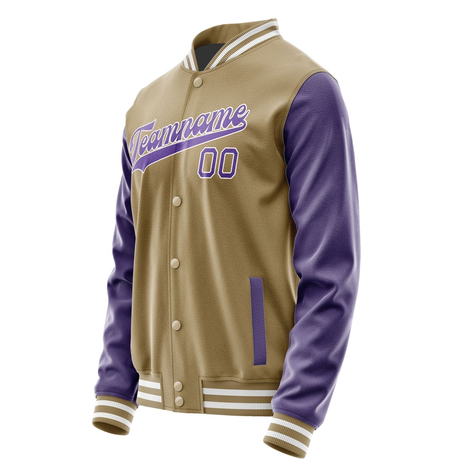 Custom Light Khaki Light Purple Jacket JA2525232518B31823