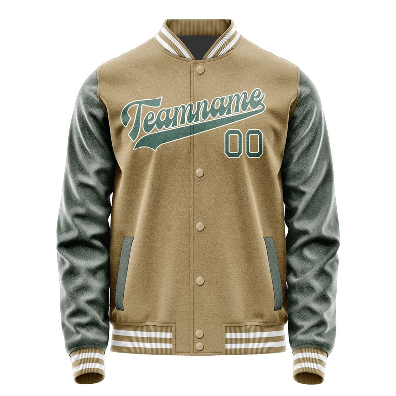Custom Light Khaki Blue Green Jacket JA2525272518B31827