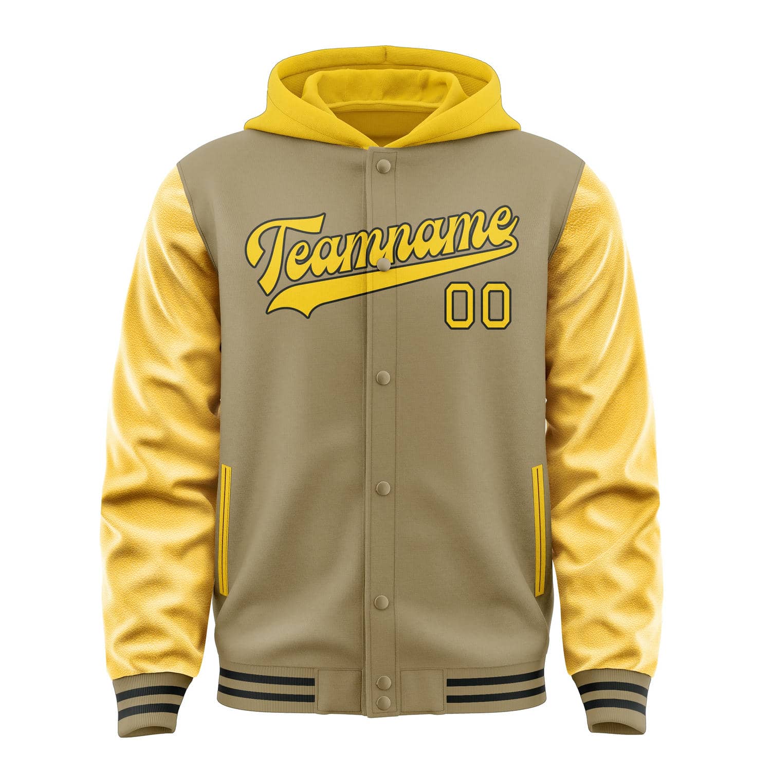 Veste kaki clair dorée personnalisée