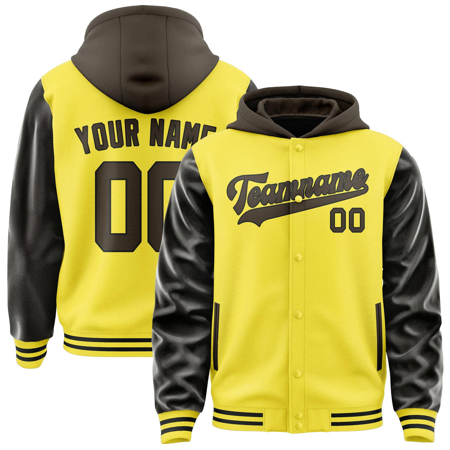 Veste personnalisée jaune clair marron