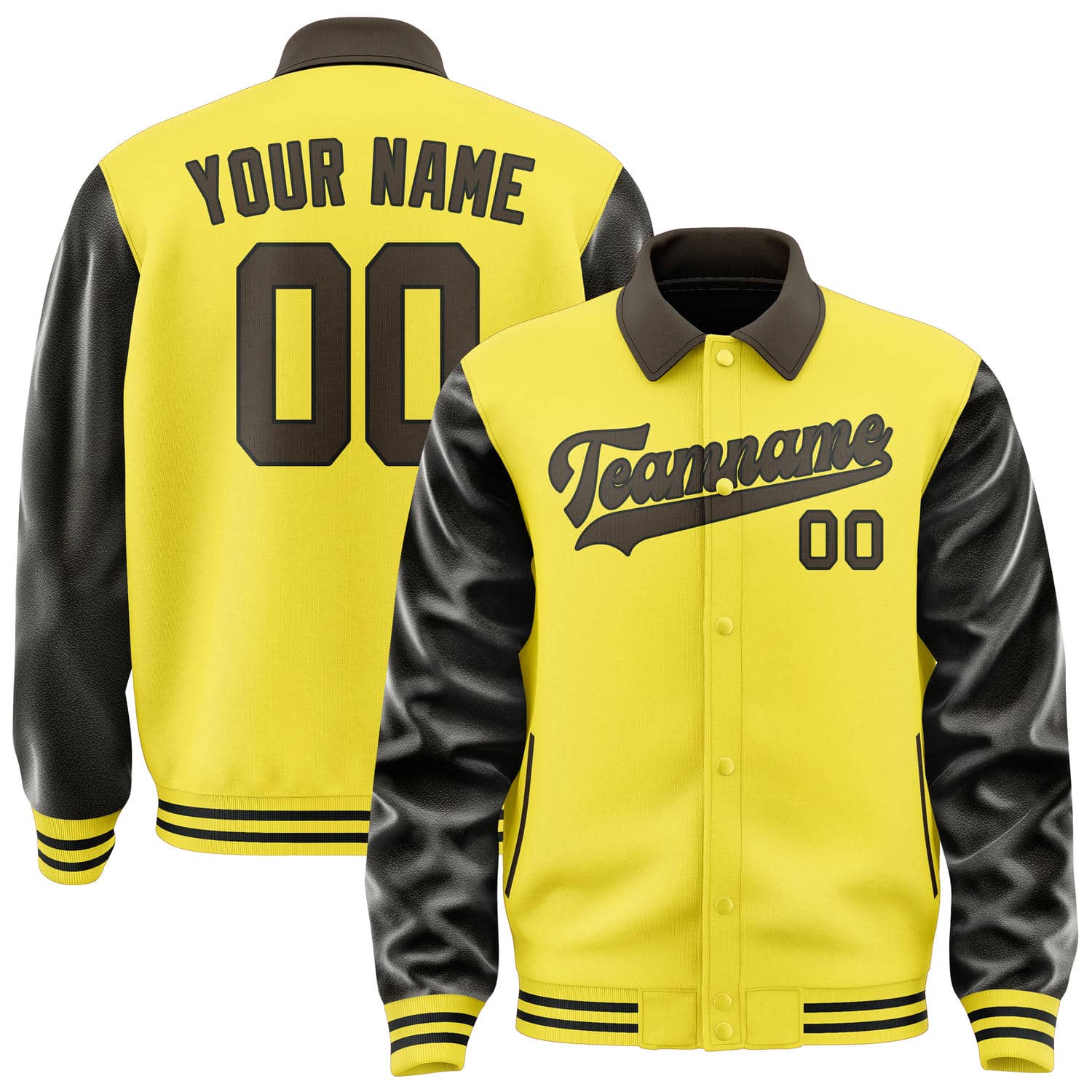 Veste personnalisée jaune clair marron