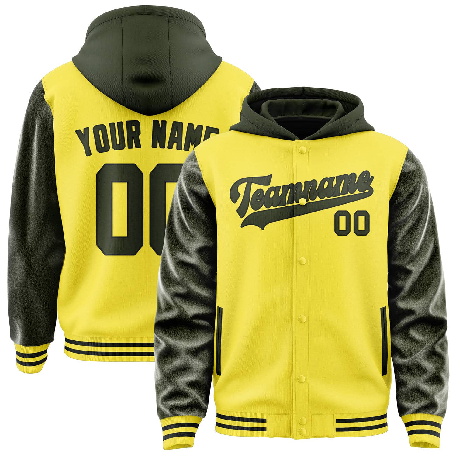 Veste olive jaune clair personnalisée