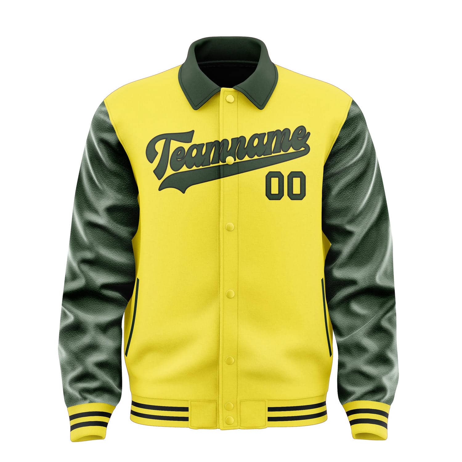Veste personnalisée jaune clair et vert foncé