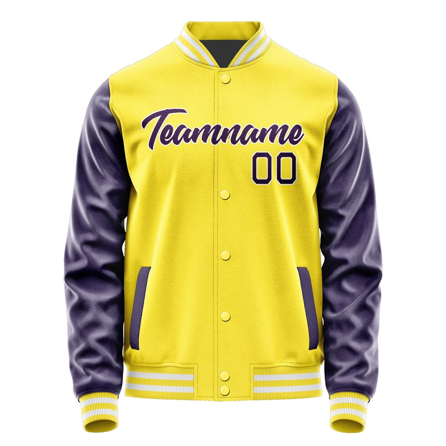 Custom Light Yellow Purple Jacket JA2626072618B21807