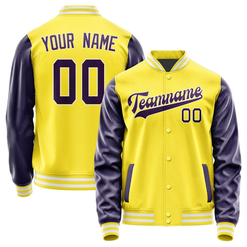 Custom Light Yellow Purple Jacket JA2626072618B31807