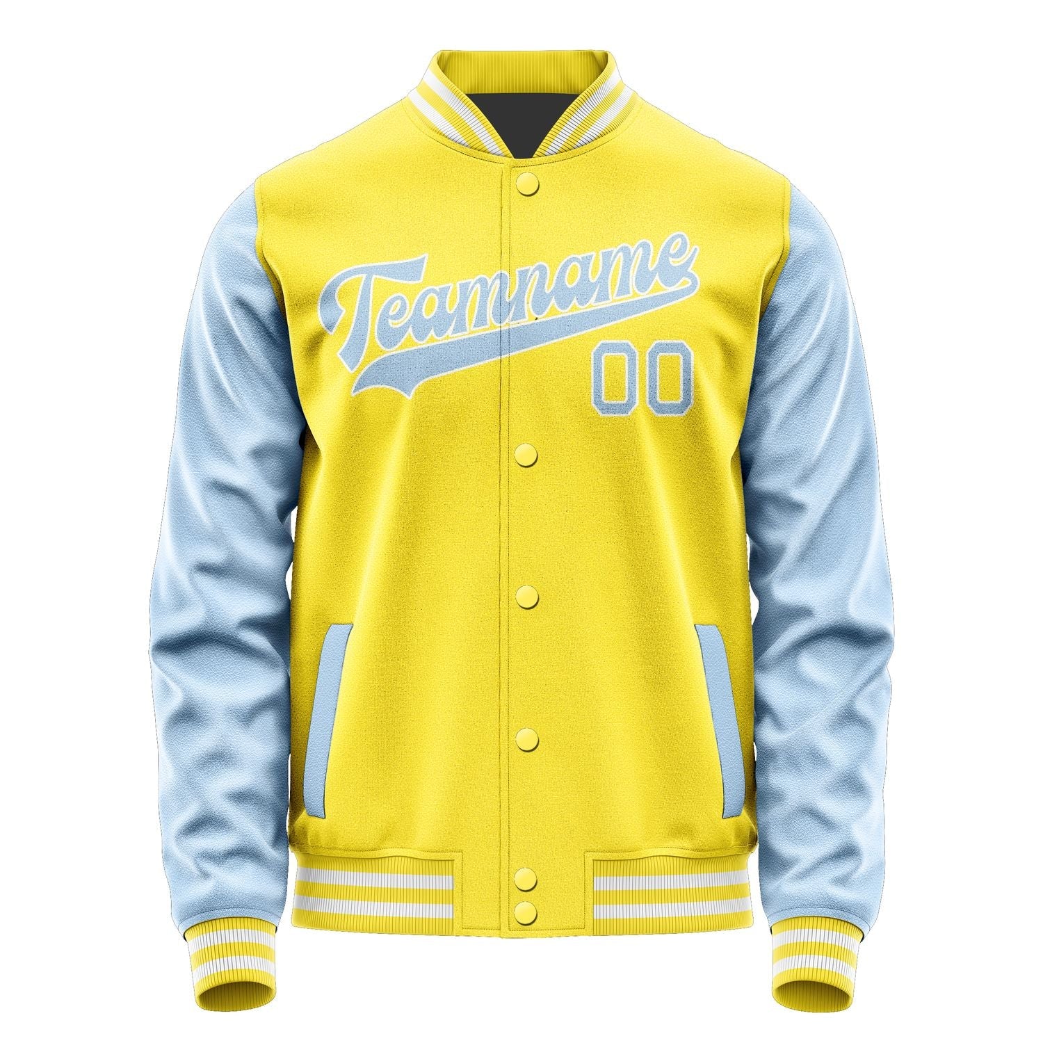 Custom Light Yellow Light Blue Jacket JA2626082618B31808