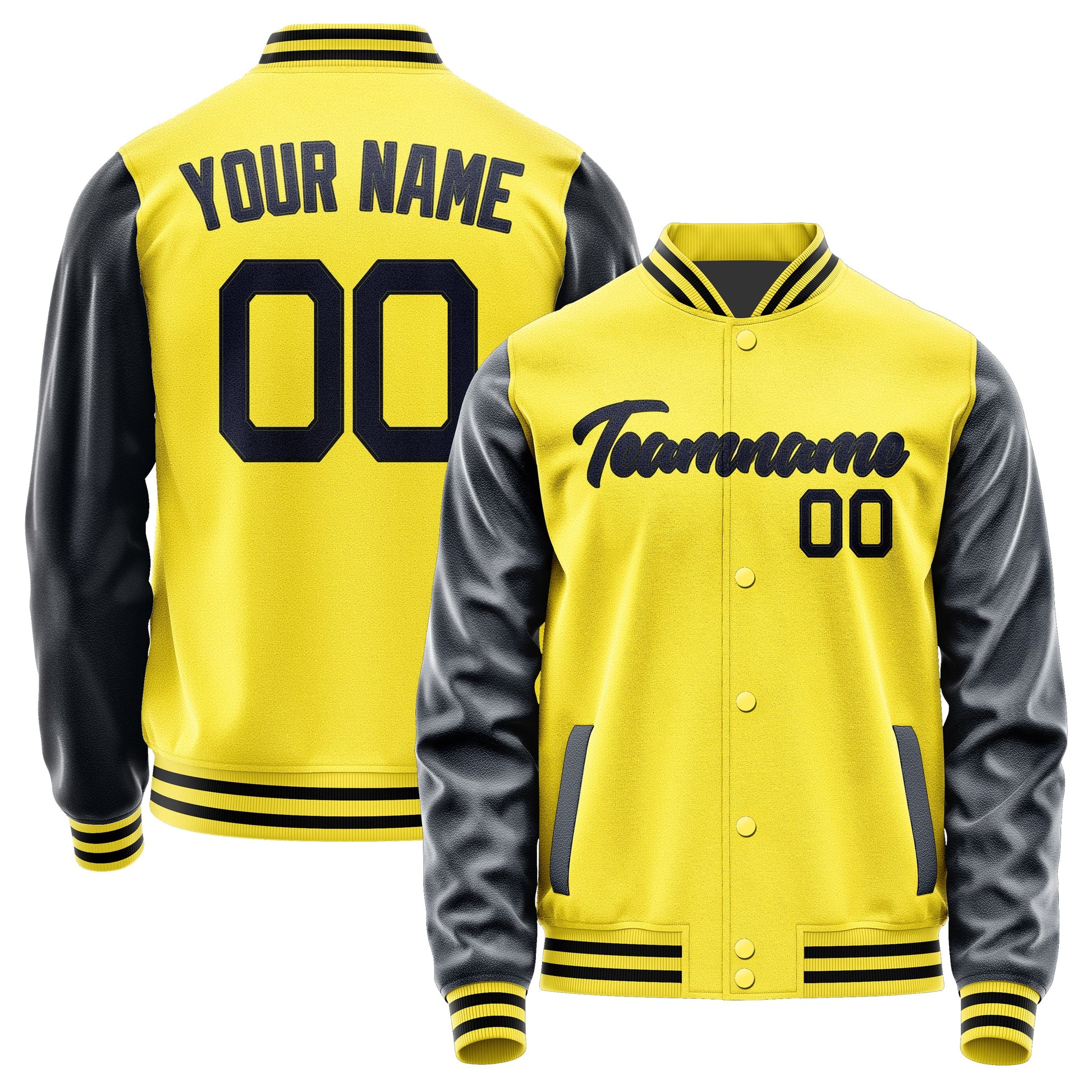 Custom Light Yellow Navy Jacket JA2626112617B21711