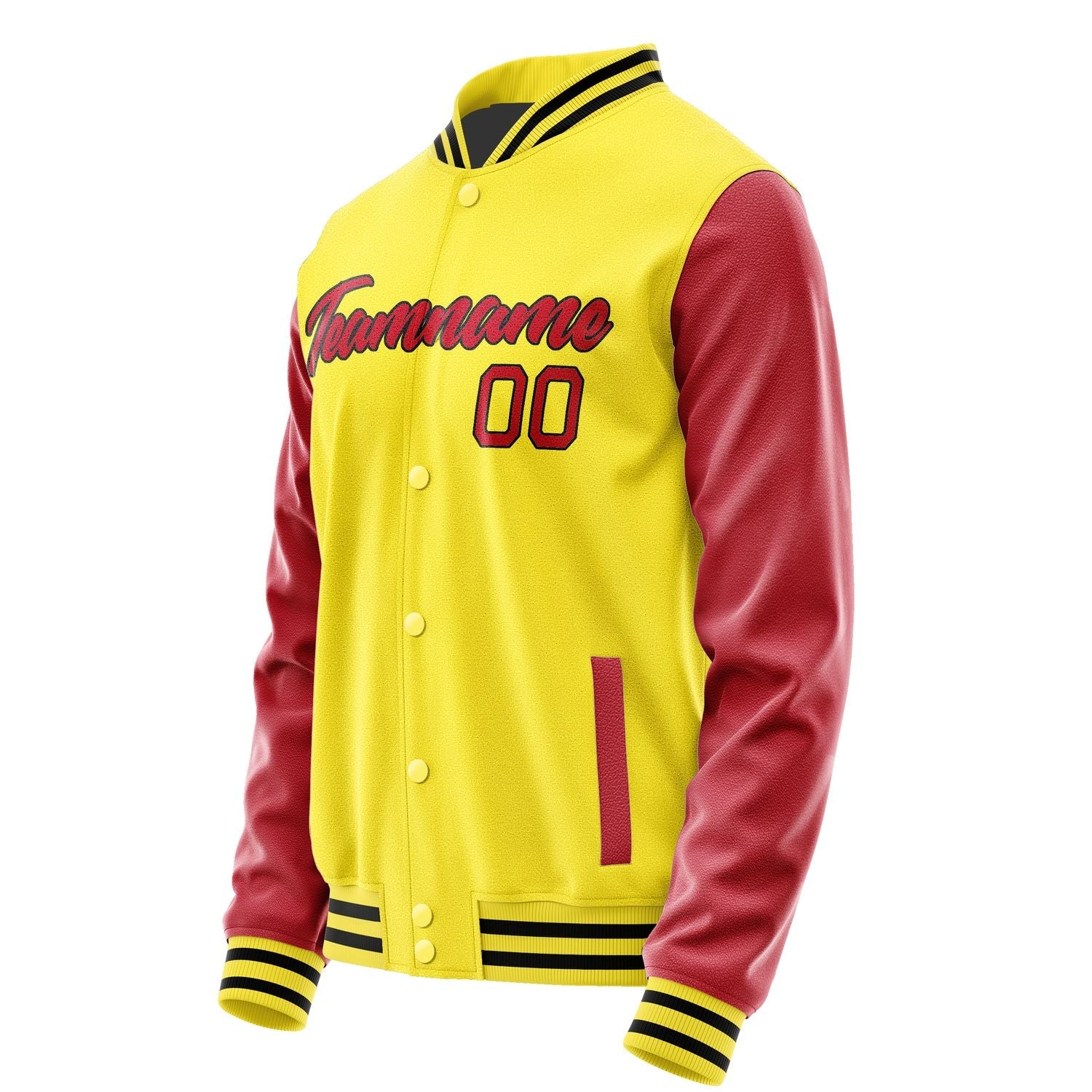 Custom Light Yellow Red Jacket JA2626142617B21714