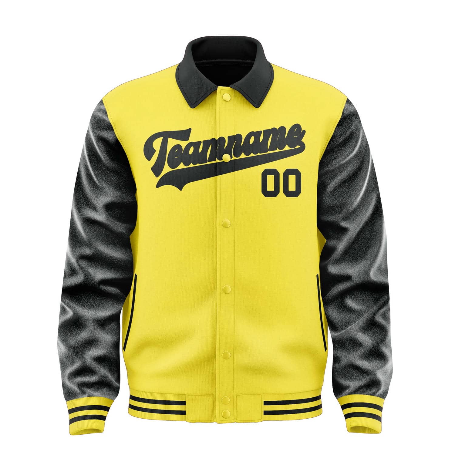 Veste personnalisée jaune clair et noire