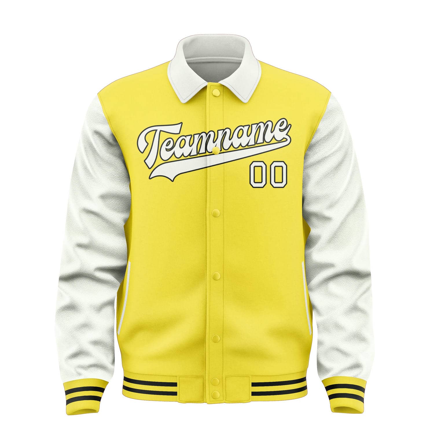 Veste personnalisée jaune clair et blanche