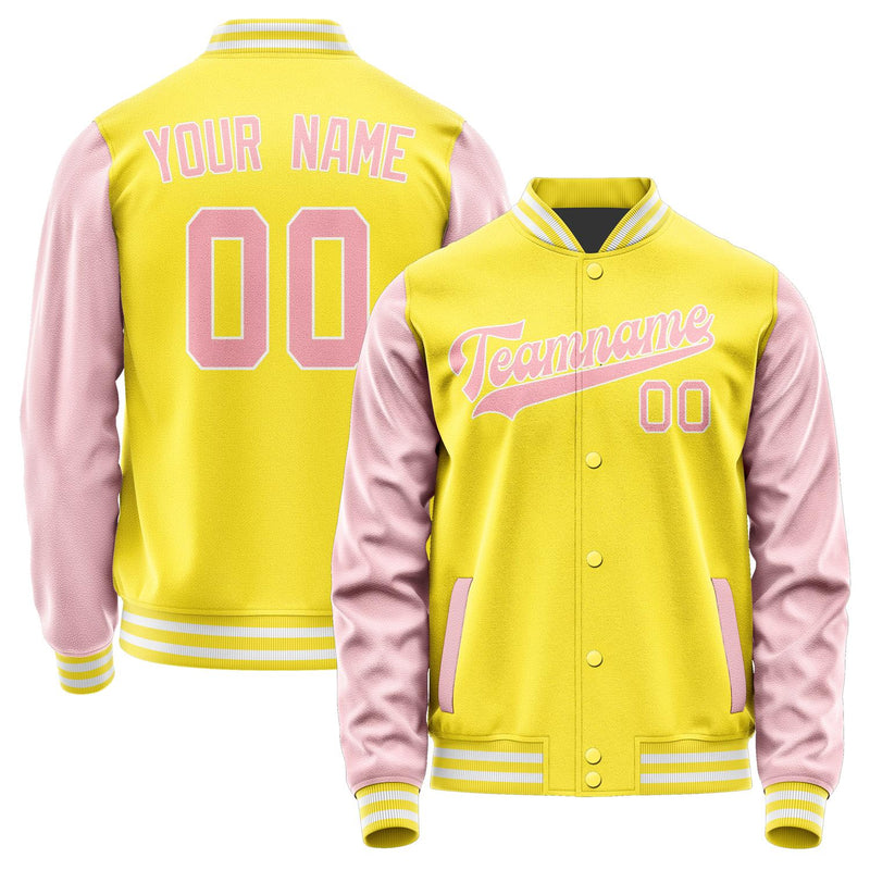 Custom Light Yellow Light Pink Jacket JA2626212618B31821