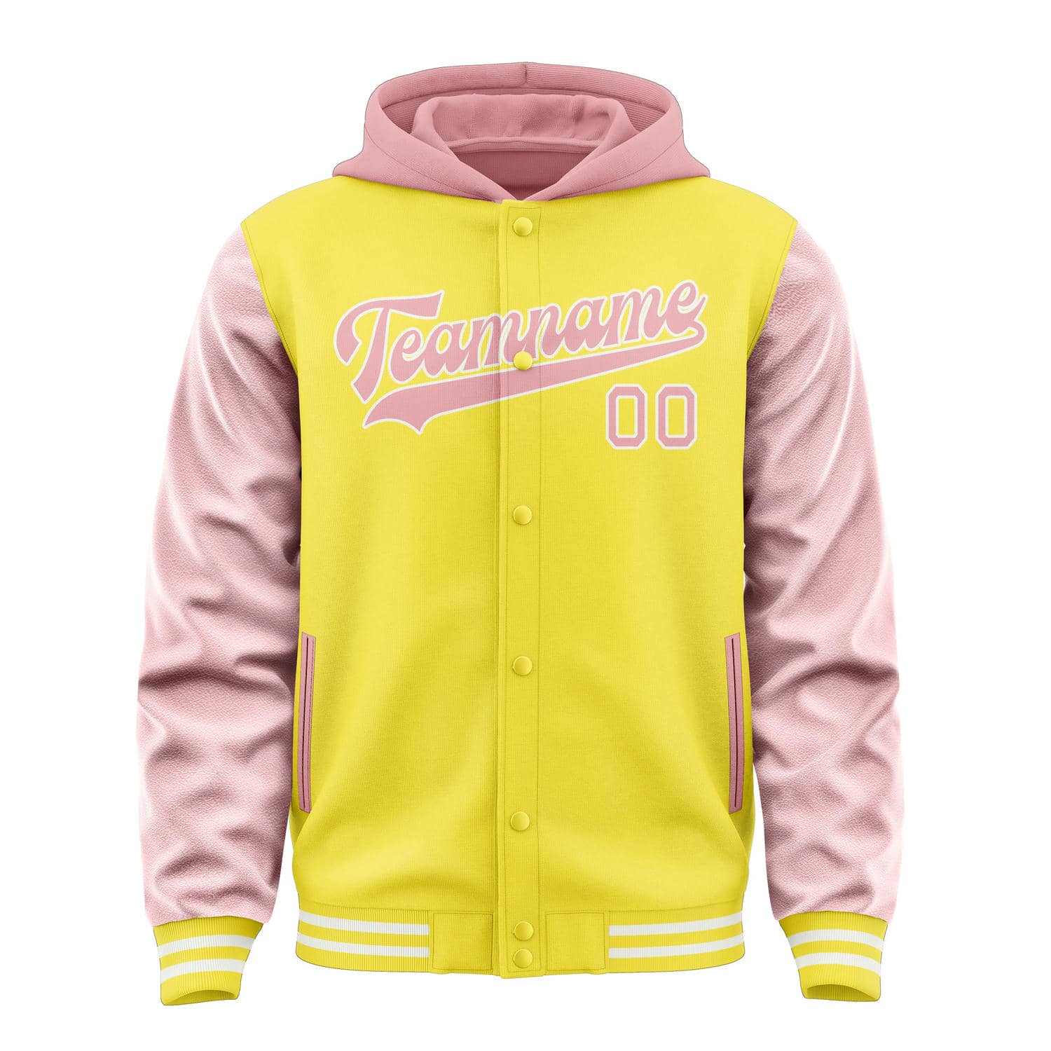 Veste personnalisée jaune clair et rose clair
