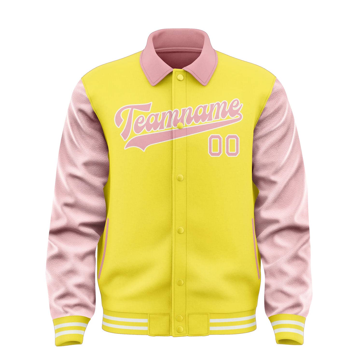 Veste personnalisée jaune clair et rose clair