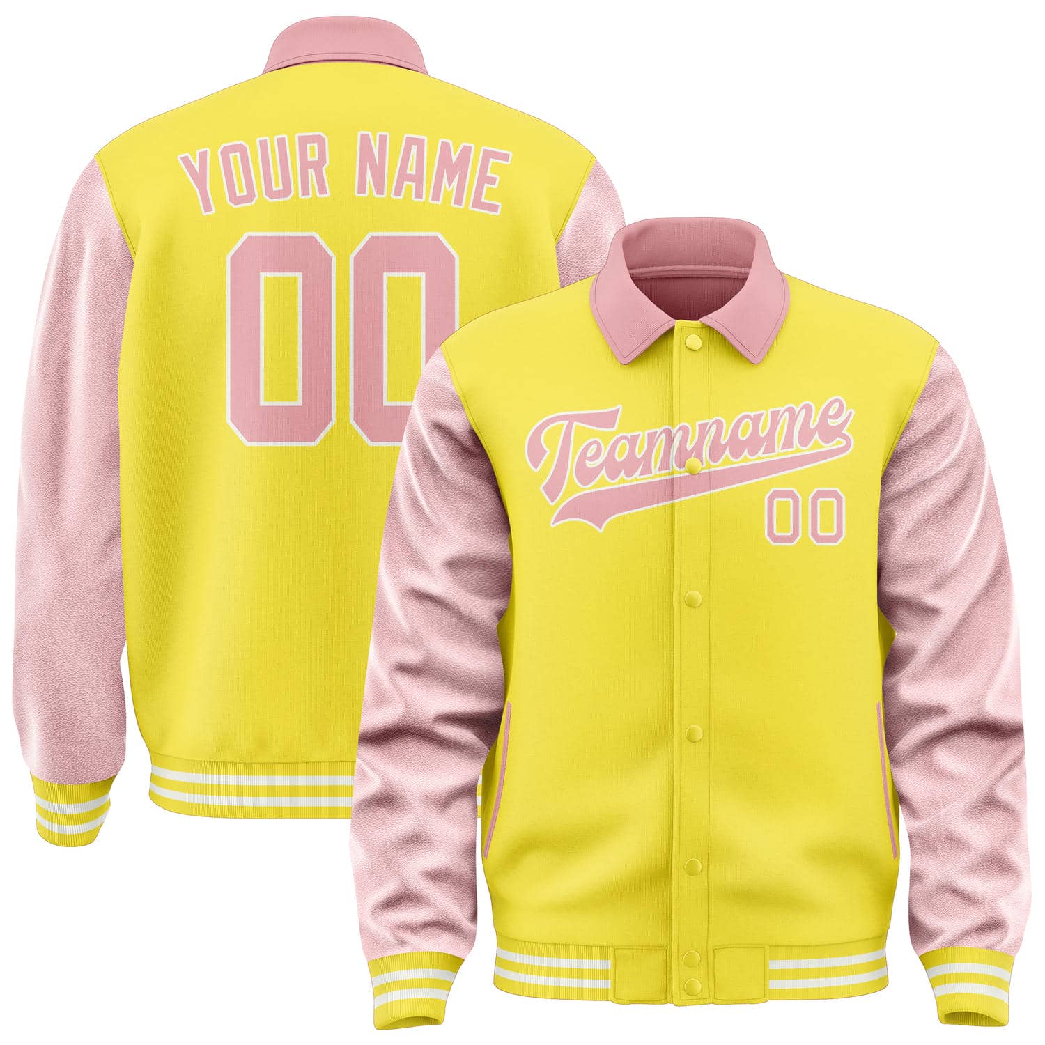 Veste personnalisée jaune clair et rose clair