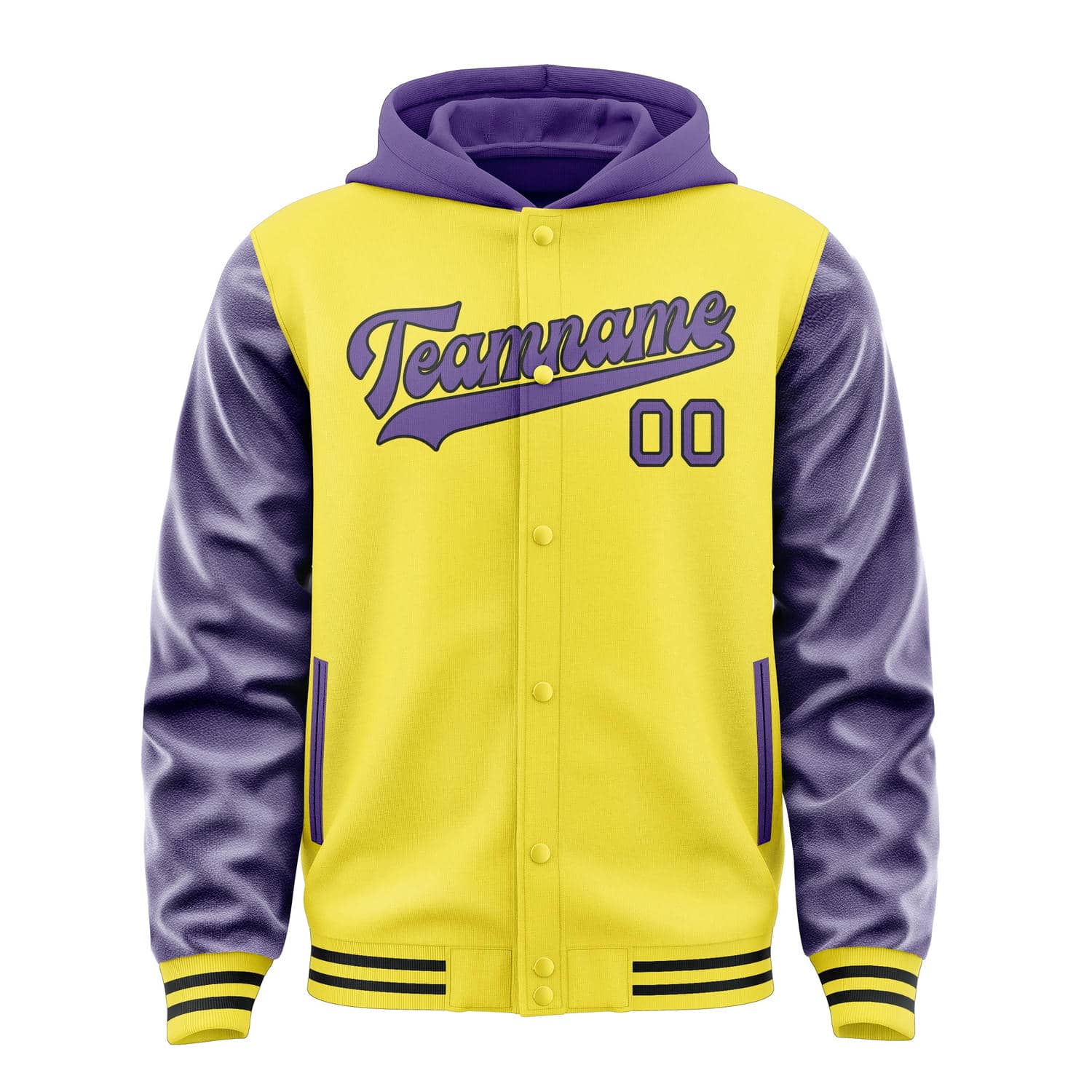 Veste personnalisée jaune clair/violet clair