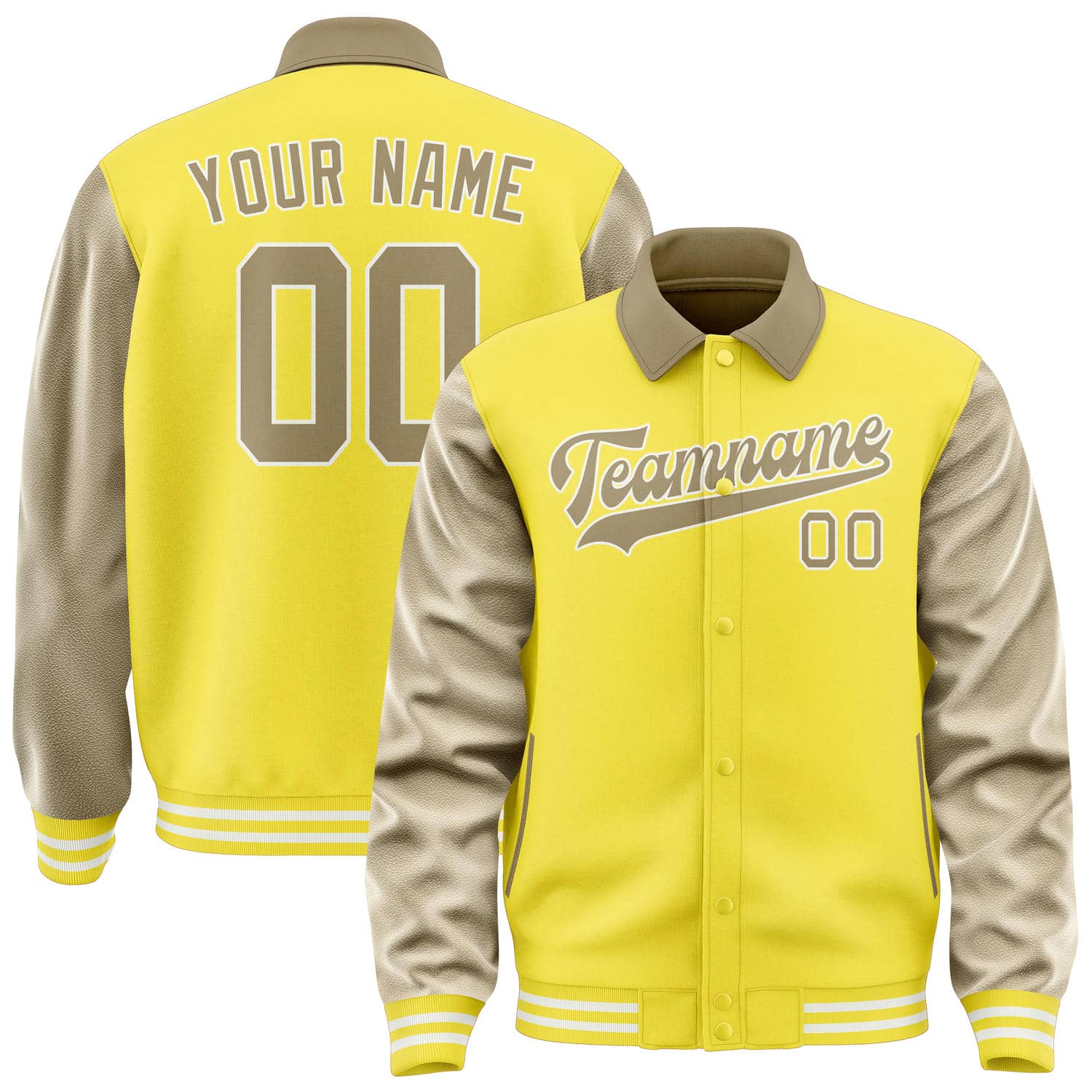 Veste kaki clair personnalisée jaune clair