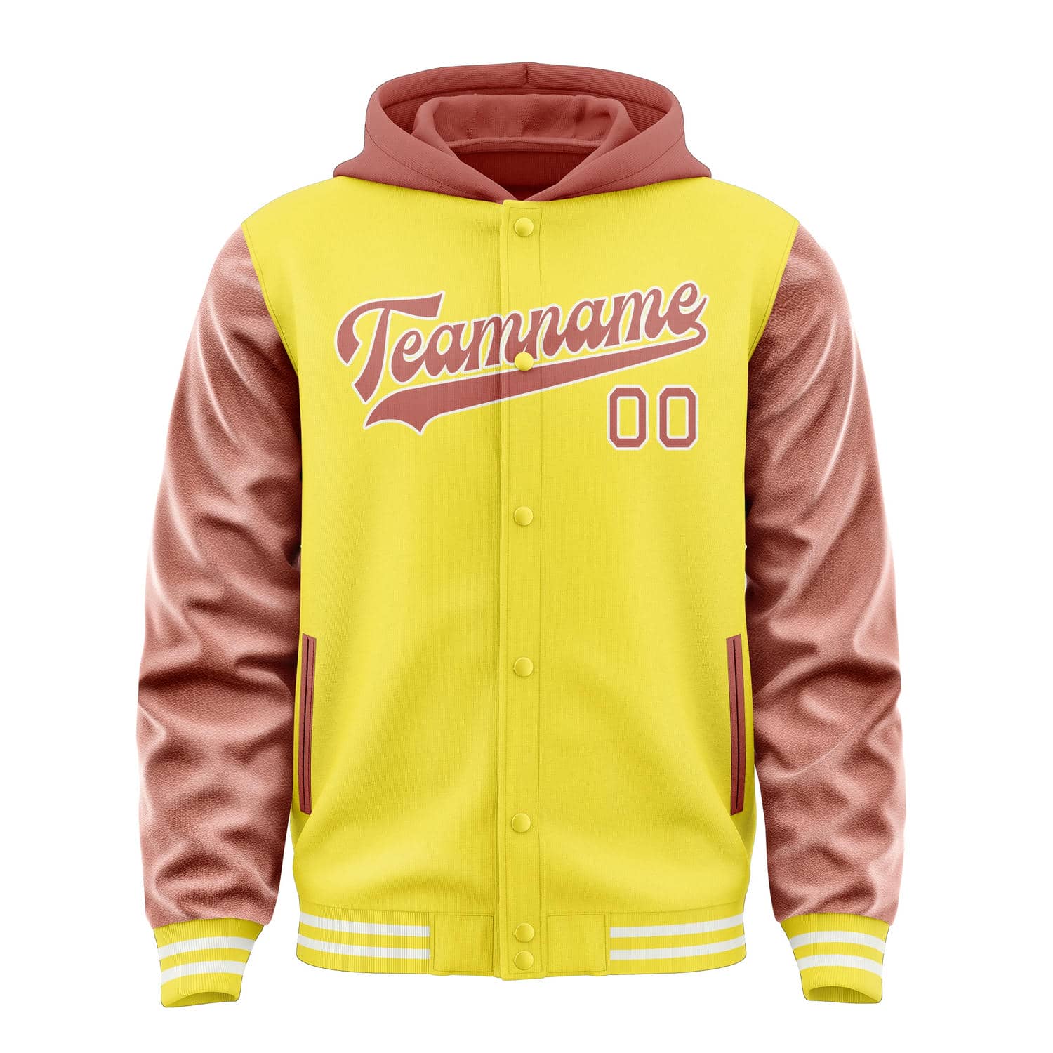 Veste personnalisée jaune clair cuivrée rose