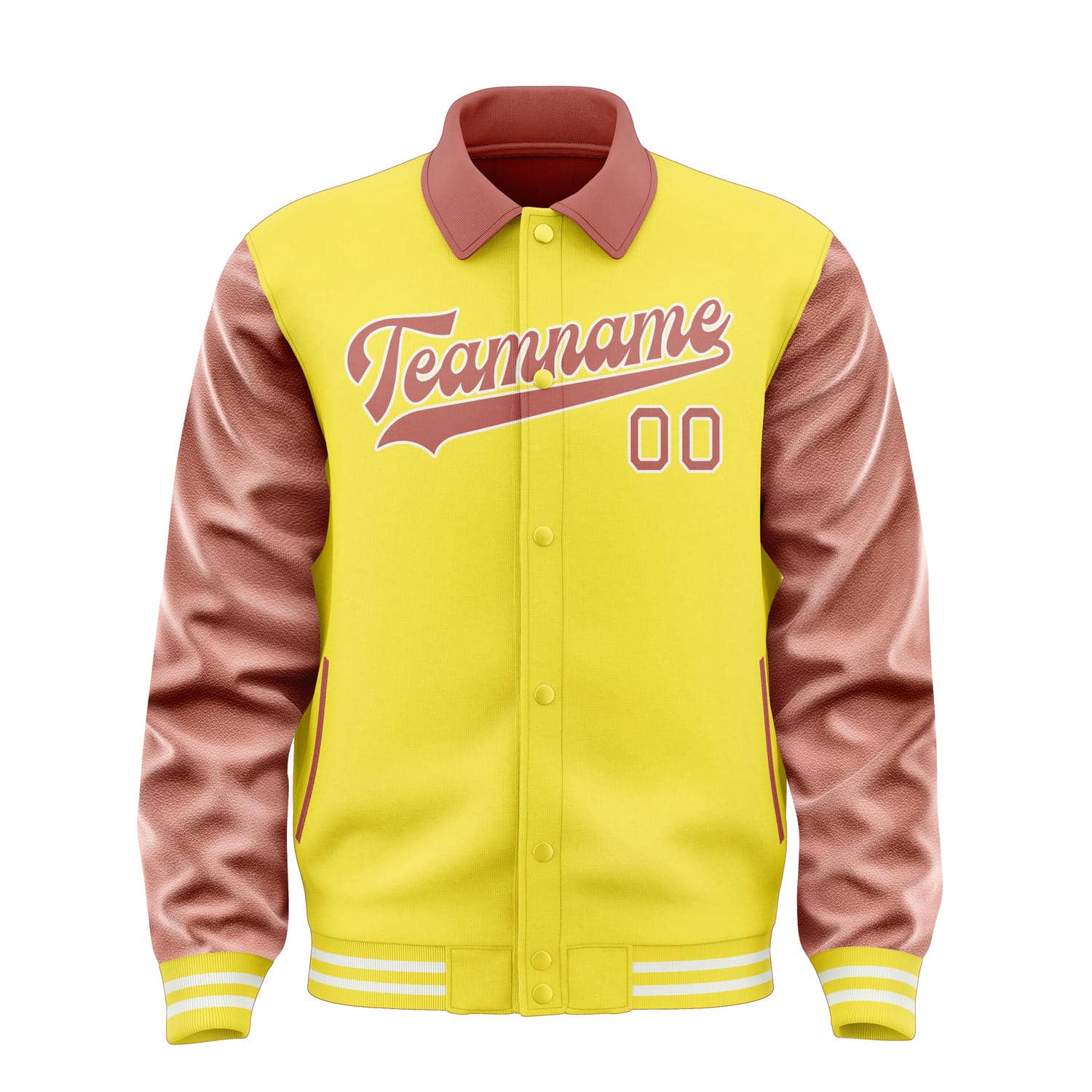 Veste personnalisée jaune clair cuivrée rose